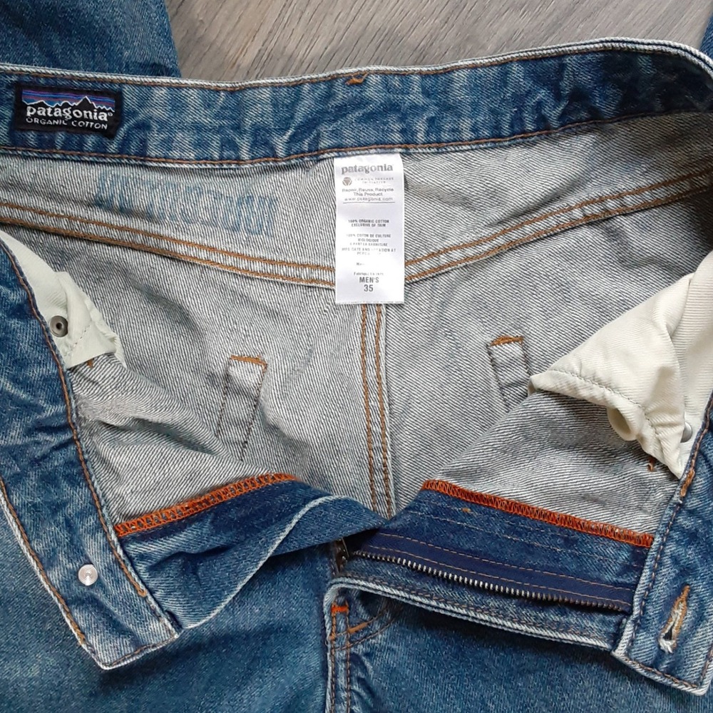 Patagonia Organic Cotton Mens Straight Leg Jeans Blue Medium Wash Size 35x28 - Picture 7 of 11